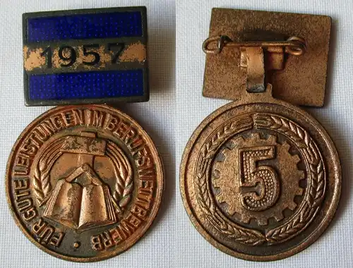 DDR Medaille 9.Berufswettbewerb FDJ 1957 für gute Leistungen in Bronze (142450)