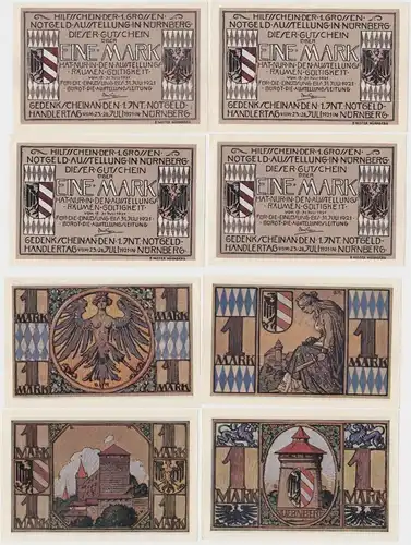 4 Banknoten Notgeld Notgeldausstellung in Nürnberg 1921 (140096)
