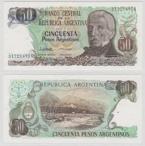 50 Pesos Banknote Argentinien Argentina (1974) bankfrisch UNC Pick 296 (131817)