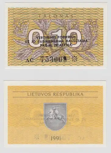 0,10 Talonas Banknote Litauen 1991 bankfrisch UNC (133601)