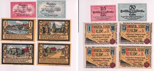 6 Banknoten Notgeld Stadt Calbe an der Saale 1920 (163138)