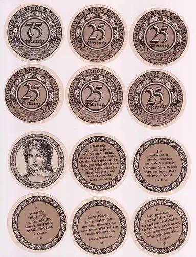 6 Banknoten Notgeld Stadt Eckartsberga 1921 (162831)