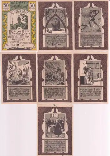7 Banknoten Stadt Recklinghausen 1.Dezember 1921 (163229)