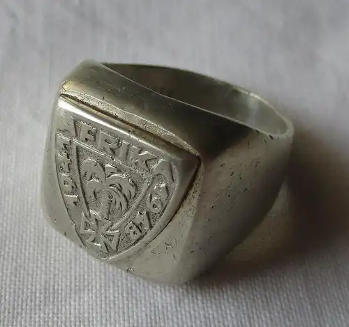 seltener 835er Silber Ring Deutsches Afrika Korps 1941-1943  Palme + EK (163012)