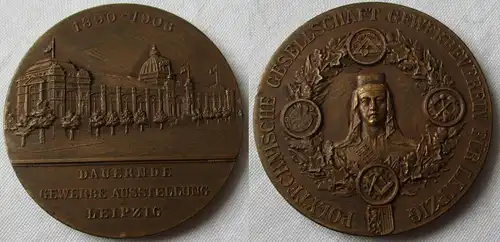 seltene Bronze Medaille dauernde Gewerbe Ausstellung Leipzig 1890-1906 (163107)