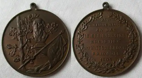 seltene Bronze Medaille IX.Kreisturnfest zu Wittenberg 1905 (163217)