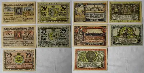 5 Banknoten Notgeld Stadt Grabow 1922 (136602)