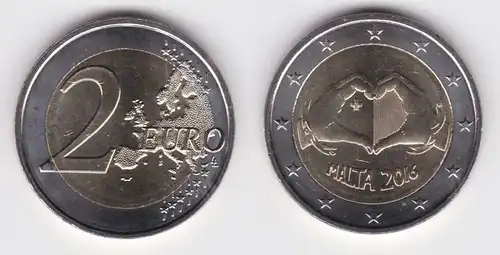 2 Euro Gedenkmünze Malta 2016 LIEBE (SERIE SOLIDARITÄT) Stgl. (126647)