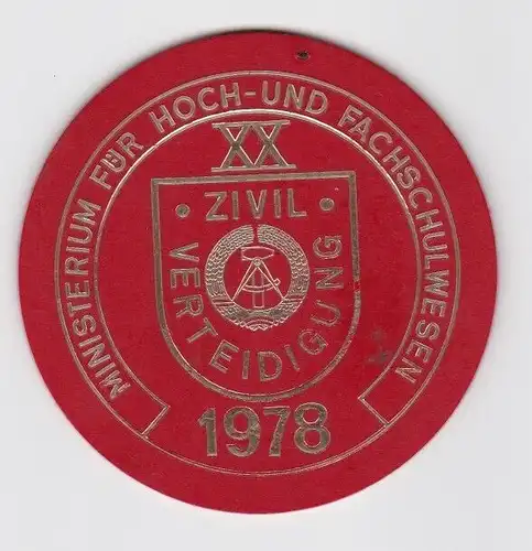 DDR Medaille Plakette Ministerium für Hoch- und Fachschulwesen 1978 ZV (144415)