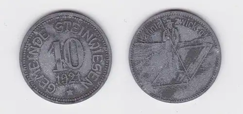 10 Pfennig Notgeld Zink Münze Gemeinde Steinwiesen 1921 (123013)