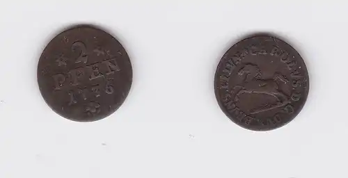 2 Pfennig Kupfer Münze Braunschweig-Wolfenbüttel 1736 (126646)