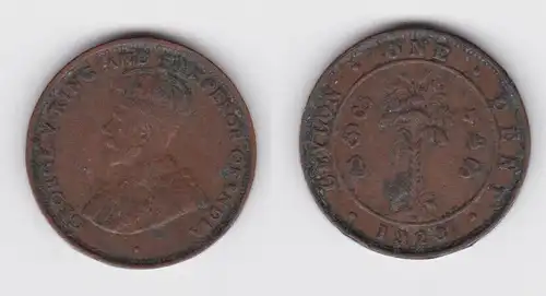 1 Cent Kupfer Münze Ceylon Sri Lanka 1928 (137541)