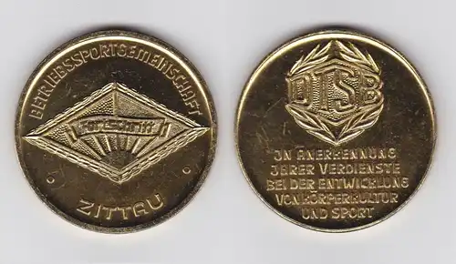 DDR Medaille DTSB Betriebssportgemeinschaft Fortschritt Zittau in Gold (119335)