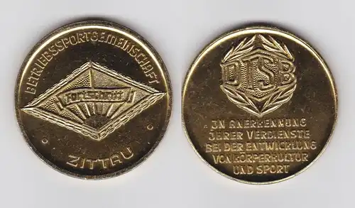DDR Medaille DTSB Betriebssportgemeinschaft Fortschritt Zittau in Gold (116727)