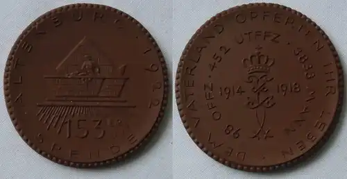 seltene Porzellan Medaille Altenburg 153er Spende 1922 (113128)