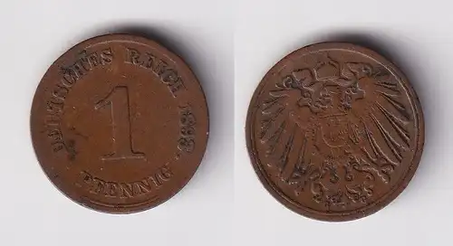 1 Pfennig Kupfer Münze Kaiserreich 1893 G Jäger Nr.10 ss (159119)