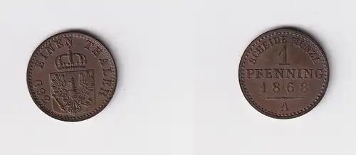 1 Pfennig Kupfer Münze Preussen 1868 A vz (151477)