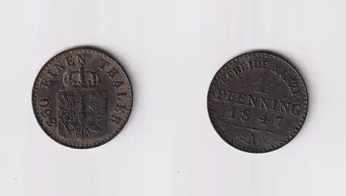 1 Pfennig Kupfer Münze Preussen 1847 A ss (154933)