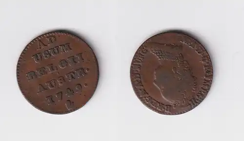 1 Liard Bronze Münze Österreichische Niederlande 1749 ss (151541)