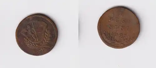 1 Pfennig Kupfer Münze Österreich Salzburg Erzbistum 1797 f.ss (156588)