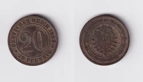 20 Pfennig Nickel Münze Kaiserreich 1888 A, Jäger 9 f.ss (139049)