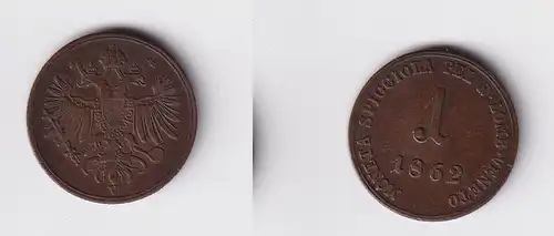1 Soldo Kupfer Münze Italien Regno Lombardo Veneto 1862 V Venedig (154961)