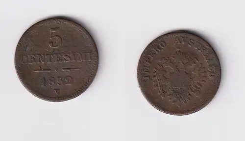 5 Centesimi Kupfer Münze Österreich Lombardei Venetien 1852 V (153156)