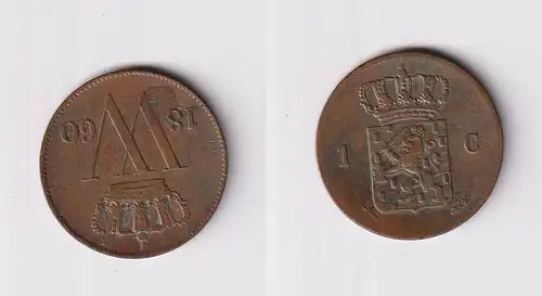 1 Cent Bronze Münze Niederlande 1860 ss (152014)