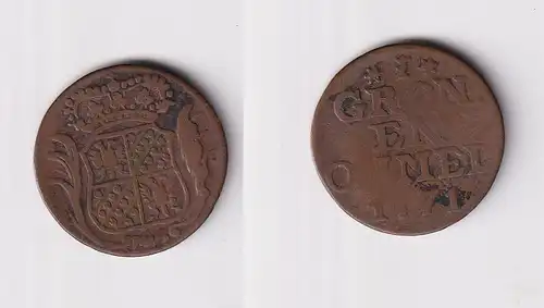 1 Duit Bronze Münze Niederlande Provinz Groningen 1771 f.ss (150982)