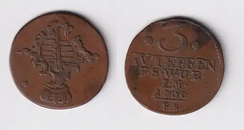 3 Pfennige Kupfer Münze Sachsen Weimar Eisenach 1760 F.S. (151019)