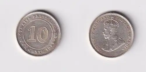 10 Cents Silber Münze Straits Settlements 1927 UNC f.Stgl. (155360)