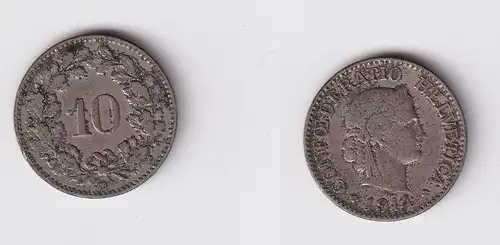 10 Rappen Kupfer Nickel Münze Schweiz 1914 B ss (155610)