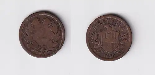 2 Rappen Kupfer Münze Schweiz 1850 A f.ss (155376)