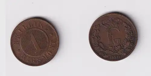 1 Skilling Rigsmont Kupfer Münze Dänemark 1860 ss/vz (159468)