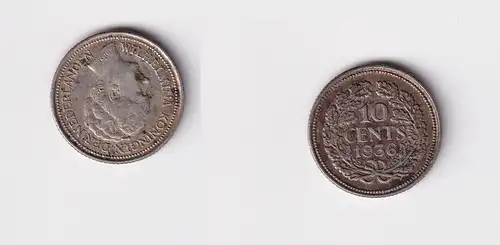 10 Cent Silber Münze Niederlande 1936 ss  (151201)