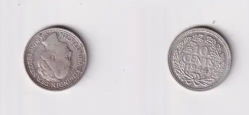 10 Cent Silber Münze Niederlande 1944 vz (151865)