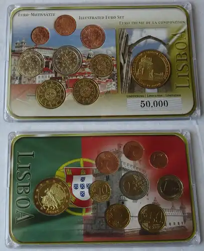 illustrierter KMS Kursmünzensatz Euro Portugal 2002-2009 + Medaille (145749)