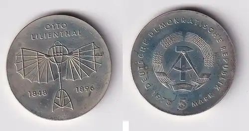 DDR Gedenk Münze 5 Mark Otto Lilienthal 1973 (131781)