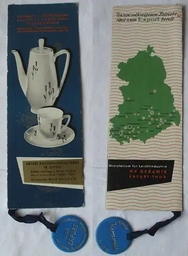 seltene Reklame Leipziger Messe HV Keramik Erfurt Thüringen um 1960 (160660)
