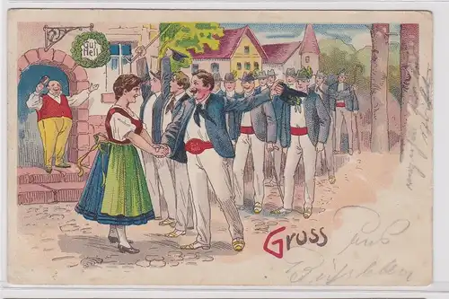 904197 Ak Lithographie Deutscher Turnerbund Gruß vom Turnfest Gut Heil 1910