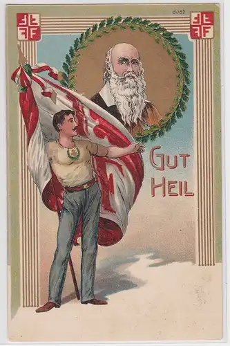 904298 Präge Ak Lithographie Deutscher Turnerbund Turnvater Jahn Gut Heil um1910