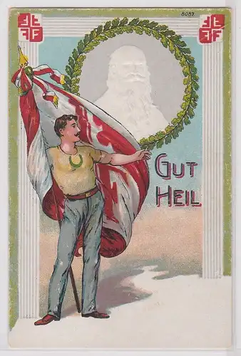 904300 Präge Ak Lithographie Deutscher Turnerbund Turnvater Jahn Gut Heil um1910