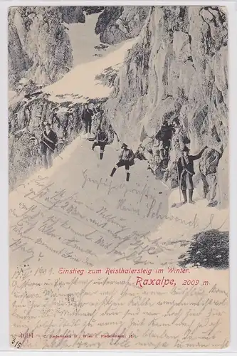 903890 Ak Raxalpe Einstieg zum Reisthalersteig im Winter 1901