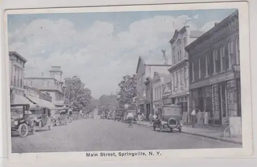 903549 Ak Springville N.Y. Main Street mit Automobilen um 1920