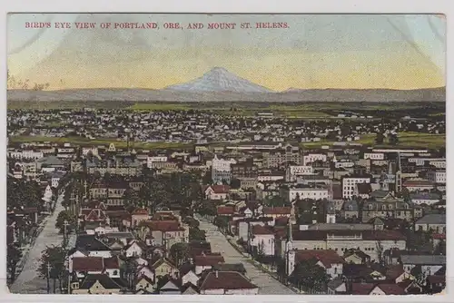 904015 Ak Birds Eye View of Portland Oregon and Mount St.Helens 1908