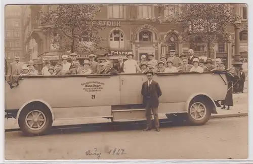 902554 Ak Gruß aus Hamburg größtes Autorundfahrt Unternehmen um 1920
