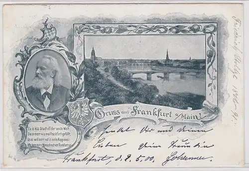 903177 Lithographie Ak Gruss aus Frankfurt am Main 1900