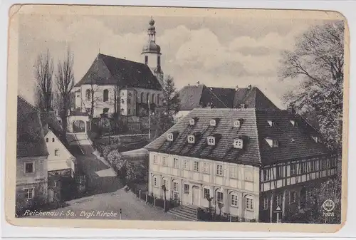 904078 AK Reichenau in Sachsen evangelische Kirche um 1940