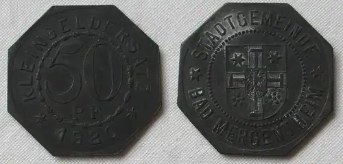 50 Pfennig Kleingeldersatzmarke 1920 Stadtgemeinde Bad Mergentheim 1920 (108038)