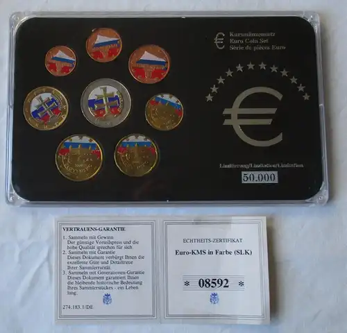 KMS Kursmünzensatz Euro-Premiumsatz Slowakei 2009 koloriert (163236)